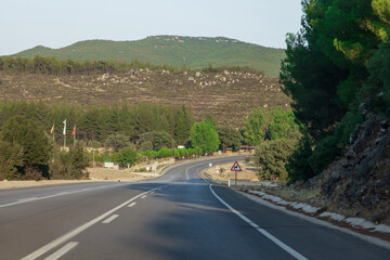 Highway in mountains in the summer Kemer, Turkey