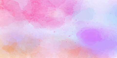 abstract watercolor background with test space. Creative blue, purple and pink shades watercolor paper texture background for vintage card, retro template. 