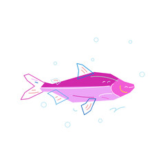 fish animal cartoon vector illustration