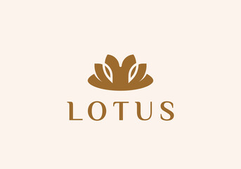 Luxury elegant lotus flower logo. Flower symbol. Beauty, spa, salon, cosmetics or boutique logo and more business.
