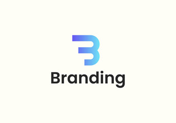 abstract Letter B line outline Modern Logo Template Vector.
