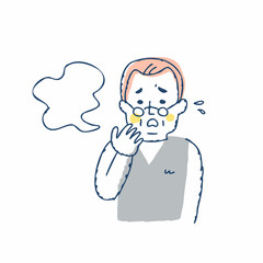 口臭を気にするシニア男性