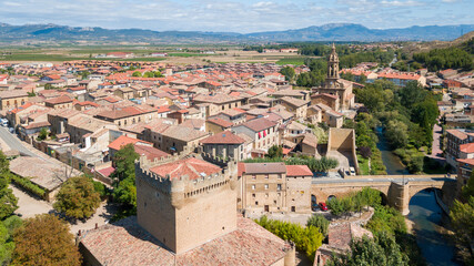 Fototapeta na wymiar aerial view of ezcaray town, Spain