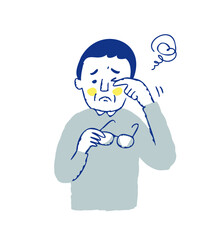 目の調子か悪い男性