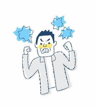 カンカンに怒っている男性