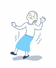 めまいでふらつくシニア女性
