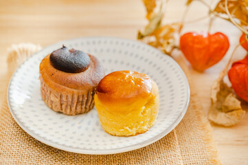 秋の洋菓子　焼きモンブランとスイートポテト