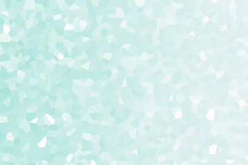 Delicate, soft, blurred mosaic crystal geometric shape texture background gradient pastel blue turquoise white color.