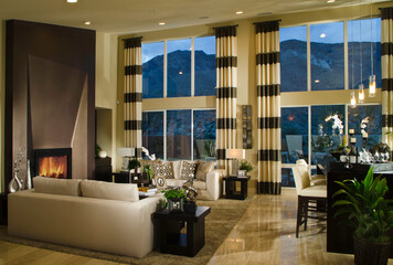 Living room interior design with furniture