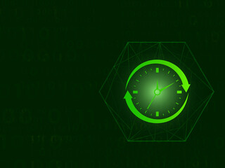 Fototapeta premium 2d illustration stopwatch hexagon background