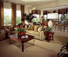 Living room interior design with furniture