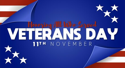 Fototapeta na wymiar Veterans day theme. Vector illustration. Suitable for Poster, Banners, campaign and greeting card. 