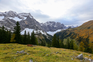 Grosser Ahornboden in the Karwendel mountains in Tirol in Austria