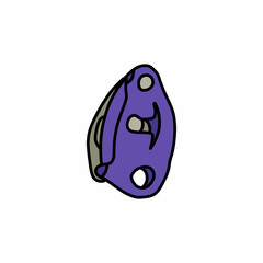 grigri climbing doodle icon, vector color line illustration