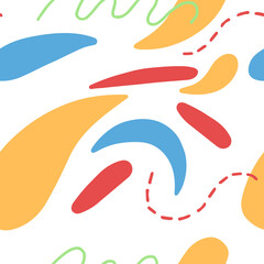 Explosive catchy vector pattern. Abstract curved shapes, reminiscent of splashes of bright colors. Ideal for creative ideas 