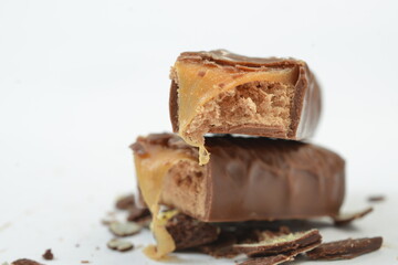 sweet and tasty chocolate isolated on white