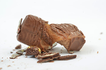 sweet and tasty chocolate isolated on white