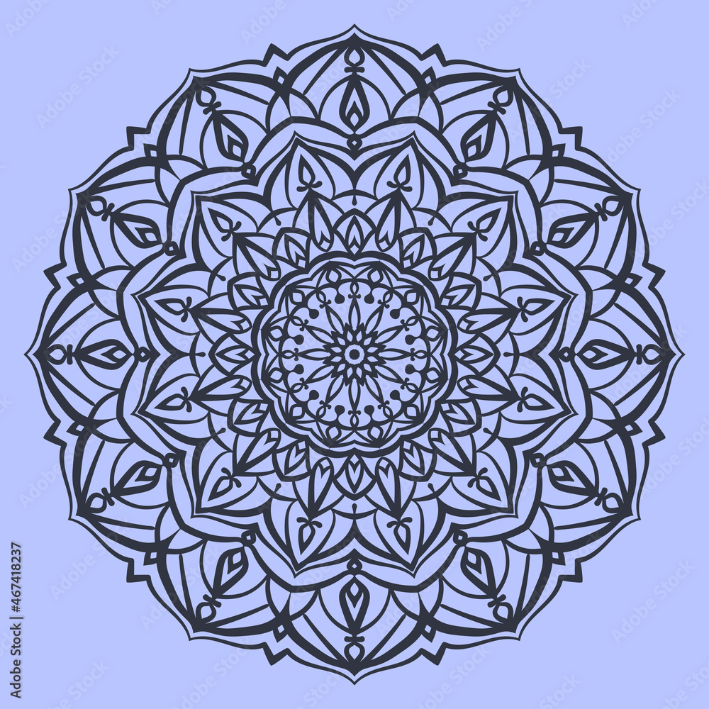 Aufkleber abstract mandala art circular motif design round traditional ornament for web or print vector elemen