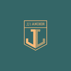 JJ anchor. Logo template.