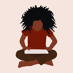 Flat vector children. Kids playing, isolated. Vector illustration.