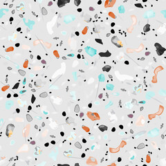 Terrazzo Texture Vector. Flooring Seamless Pattern