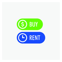 Buy Rent Button vector illustration