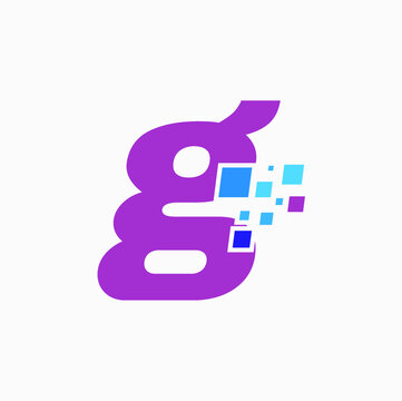 G initial letter pixel design logo icon vector image