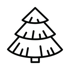 Forest tree flat line icon. Christmas tree, spruce, pine symbol. Outline sign for mobile concept and web design, store