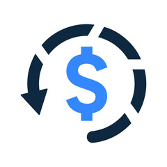Refund, restore, money back icon. Simple editable vector design isolated on a white background.
