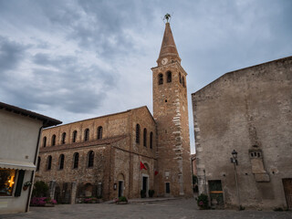 Sant'Eufemia Basilica minor Church in Grado, Italy, a single nave hall church from the Migration...
