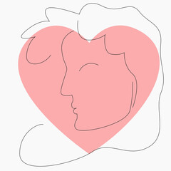 Surrealistic female facial portrait.