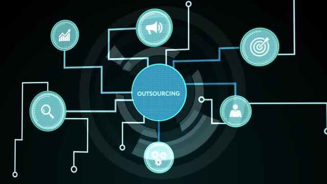 Business, Technology, Internet and network concept. Outsourcing human resources.