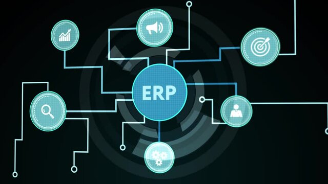 Business, Technology, Internet and network concept. Enterprise resource planning ERP concept.