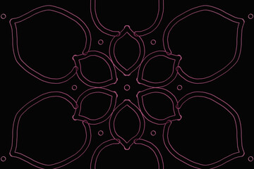 Pink flower outline Mandala  background.