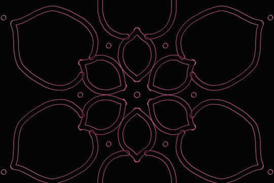 Pink flower outline Mandala  background.