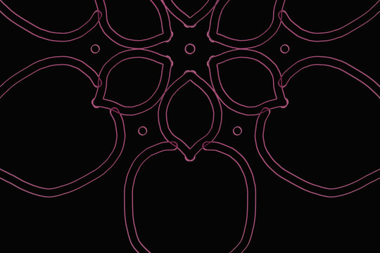 Pink flower outline Mandala  background.