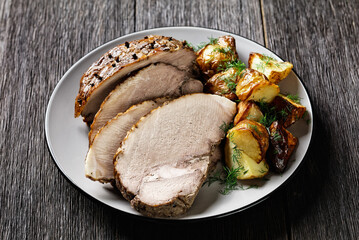 Bohemian pork roast with potatoes, pork shoulder