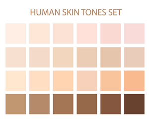 Creative vector illustration of human skin tone color palette set isolated on transparent background. Vector illustration EPS10
