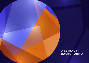 Abstract geometric shapes, circle of shapes. Stylish banner for your design. Low poly modern style. Vector