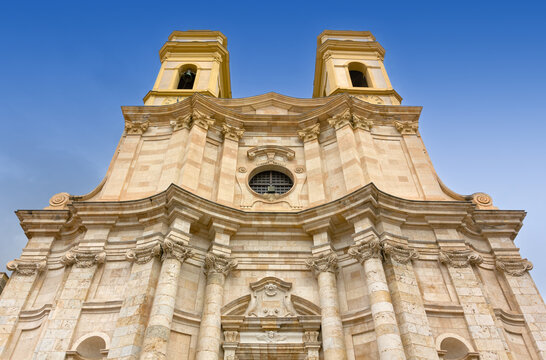 Facade of the Sant'Anna church in Cagliari, Italy
