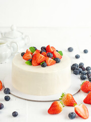 White Cake with different berries