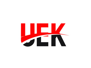 UEK Letter Initial Logo Design Vector Illustration