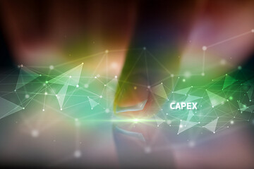 Finger touching tablet with business connection concept