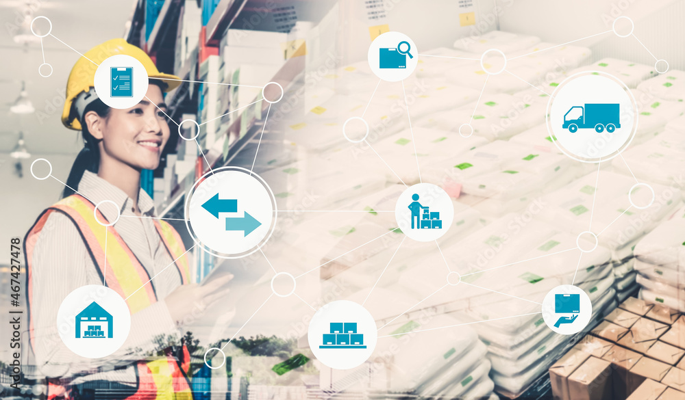Poster smart warehouse management system with innovative internet of things technology to identify package 