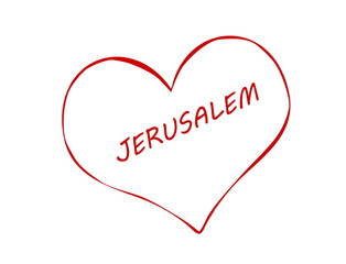 Jerusalem text in the heart