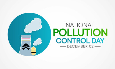 National Pollution control day is observed every year on December 2, in the memory of people who lost their lives in Bhopal gas disaster in 1984. Vector illustration