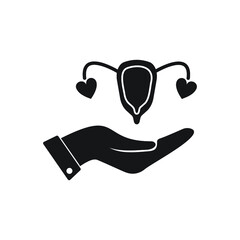 Sexual and reproductive rights black glyph icon