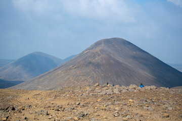 Fototapeta na wymiar Landscape of hiking route to Fagradalsfjall Volcano eruption Iceland