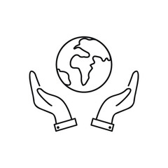 Earth Line Icon Isolated On White Background