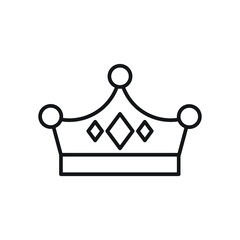 Crown Line Icon Isolated On White Background